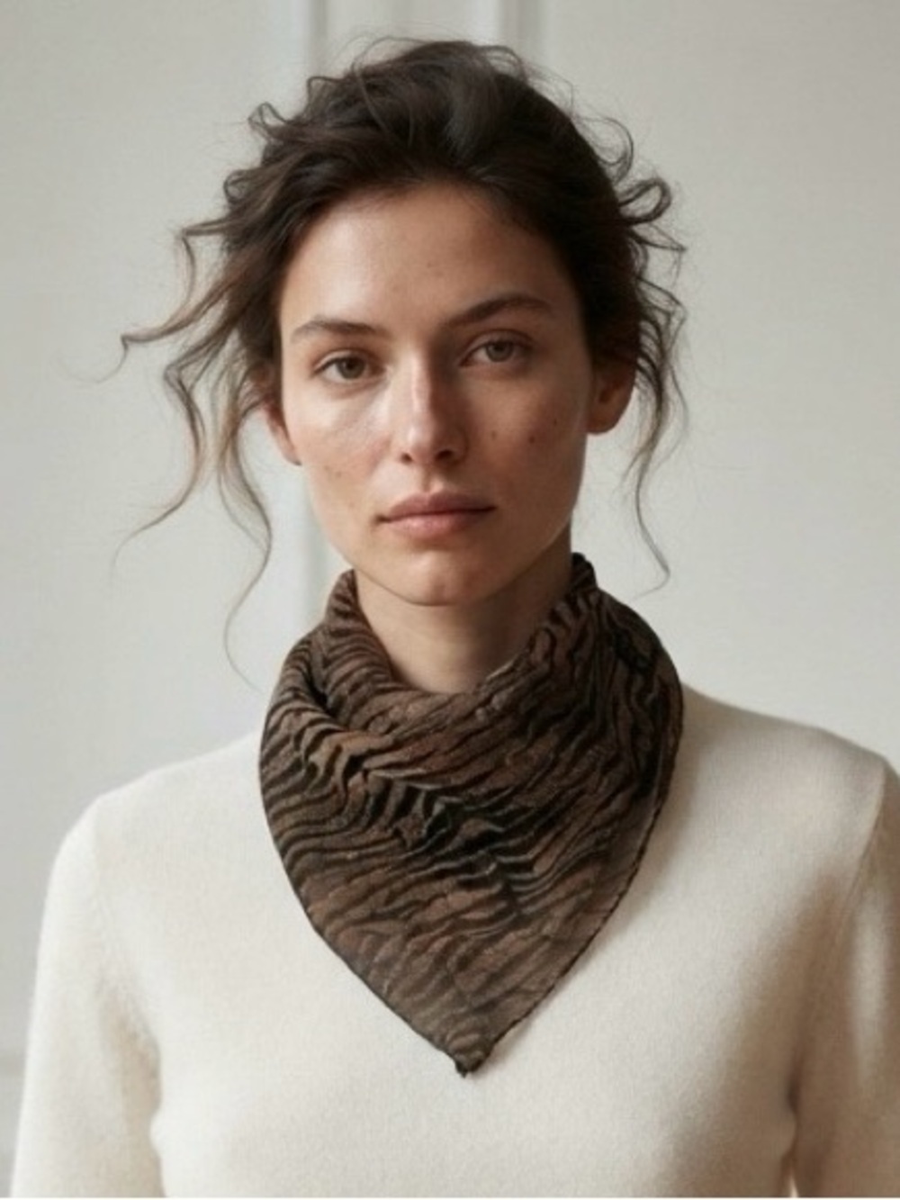 2046 - Brown Zebra Print Lightweight Scarf